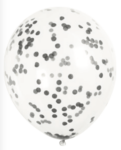 Tissue Confetti Filled 12in Clear Latex Balloons 6ct