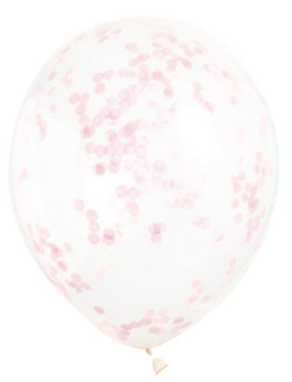 Tissue Confetti Filled 12in Clear Latex Balloons 6ct