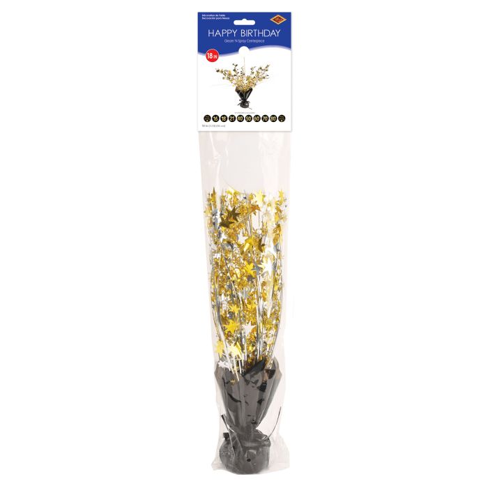 Happy Birthday Gleam 'N Spray Ctrpc 18" (1/Pkg)