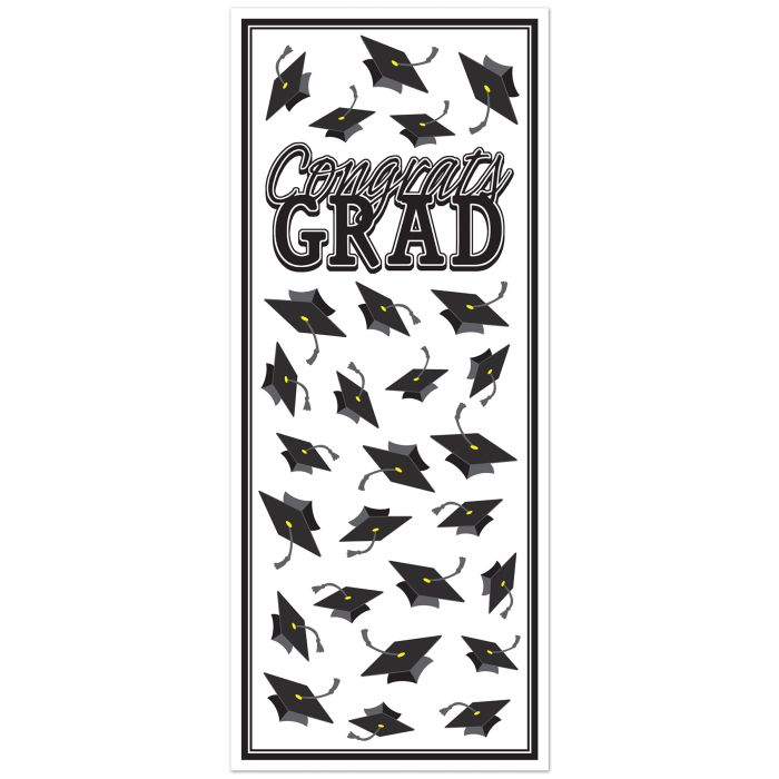 Congrats Grad Door Cover - Black