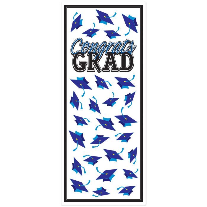 Congrats Grad Door Cover - Blue