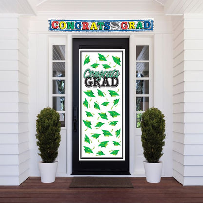 Congrats Grad Door Cover - Green