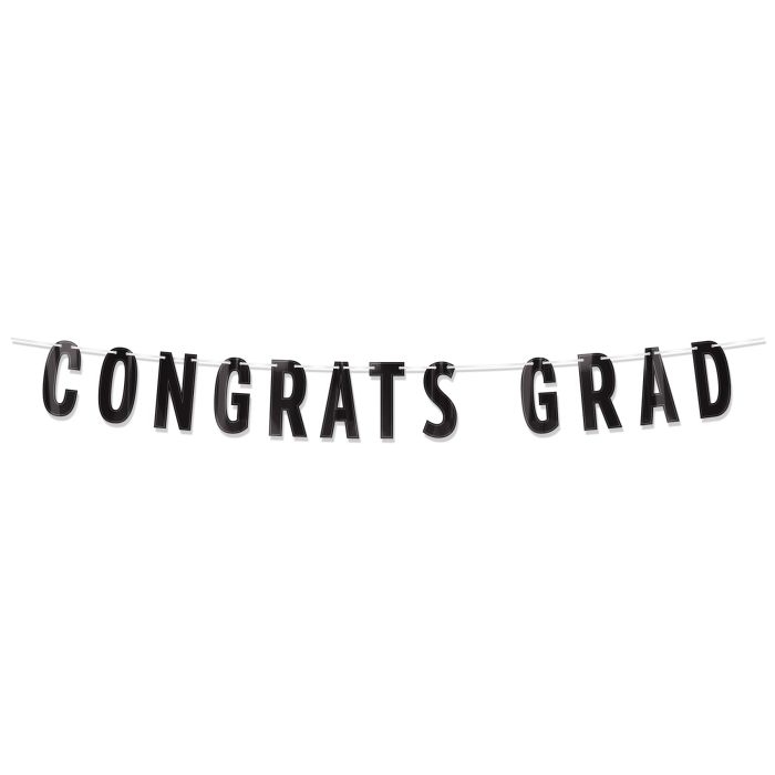 Foil Congrats Grad Streamer - Black