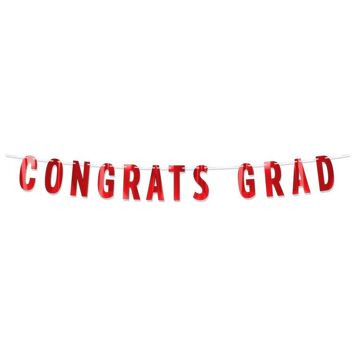 Foil Congrats Grad Streamer - Red