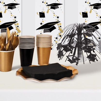 Grad Cap Mini Cascade Centerpiece - Black