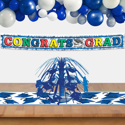 Grad Cap Mini Cascade Centerpiece - Blue