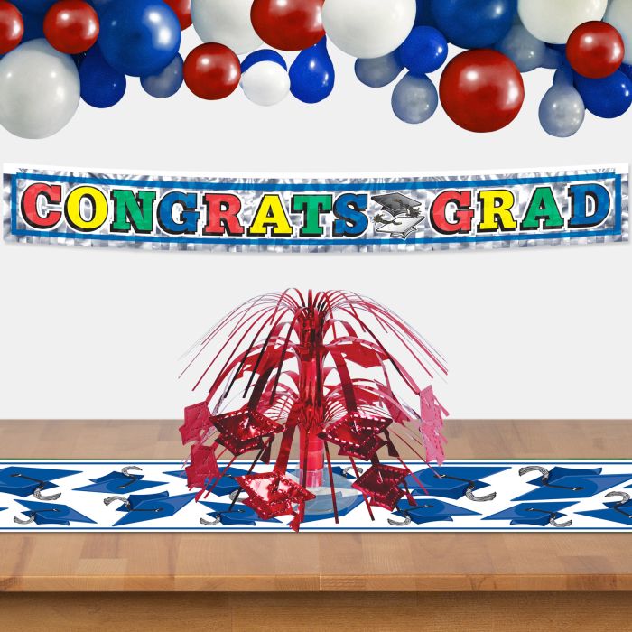 Grad Cap Mini Cascade Centerpiece - Red