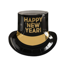 Happy New Year Hat Shaped Paper Plates 8ct