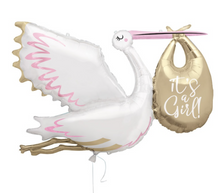 Stork It's a Girl 29in Mylar Balloon