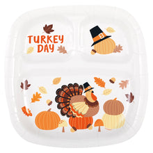 Turkey Day Divided 8.5 x 9.25 Plates 8ct