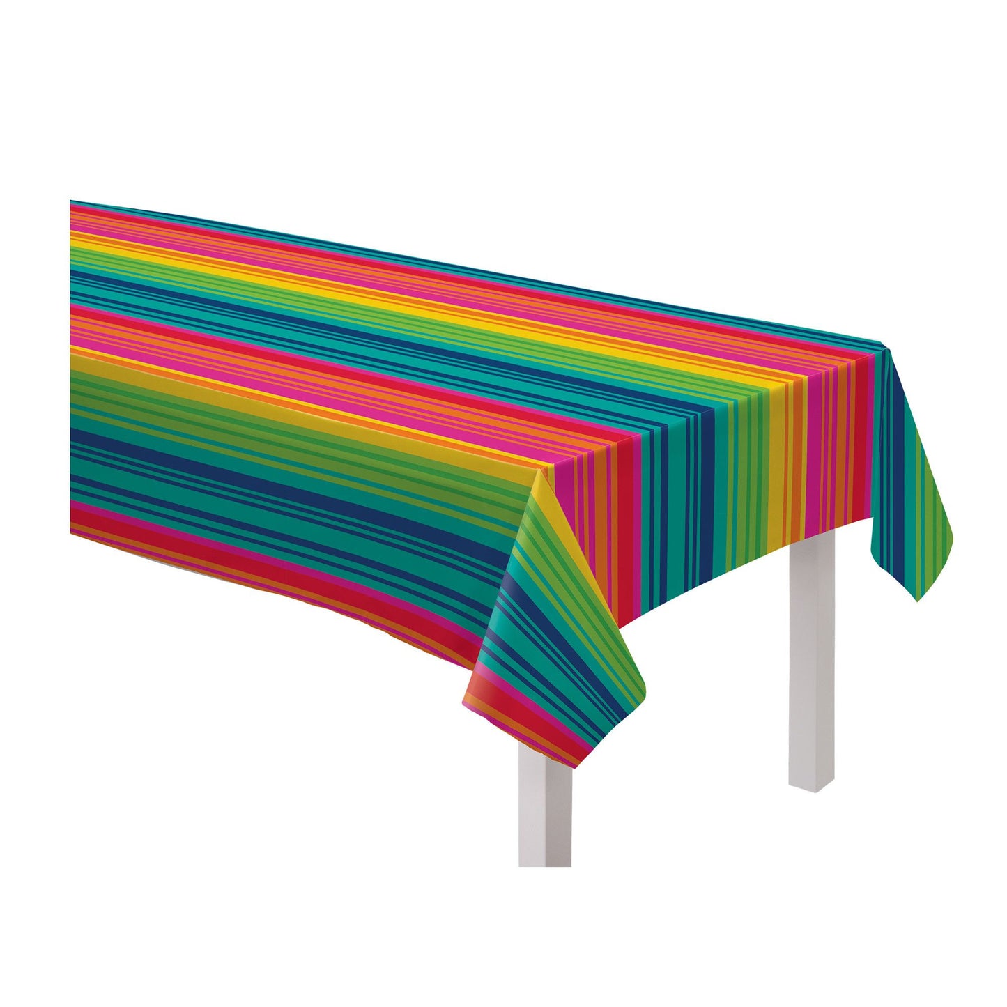 Serape Stripe Flannel-Backed Vinyl Table Cover 52x90