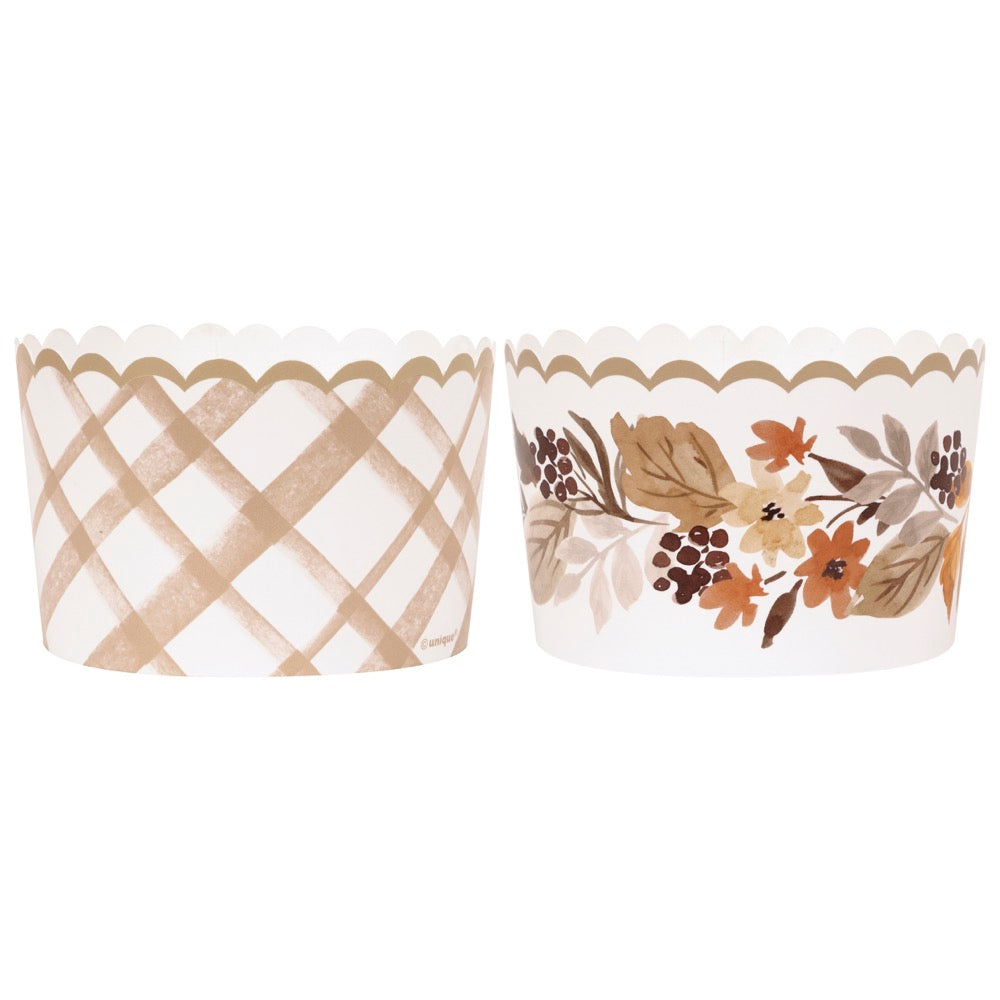 Thankful Harvest Assorted Scalloped Paper Treat Cups 16ct