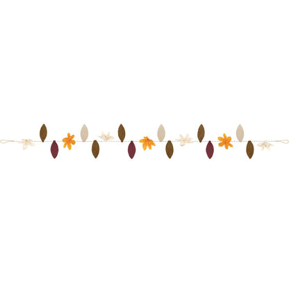Fall Floral Leaf Crepe Paper Garland 6 ft