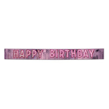 Metallic Happy Birthday Banner - Pink