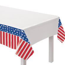 Painted Patriotic Plastic Table Cover 54x96