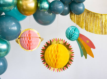 Hanging Honeycomb Planets 3ct