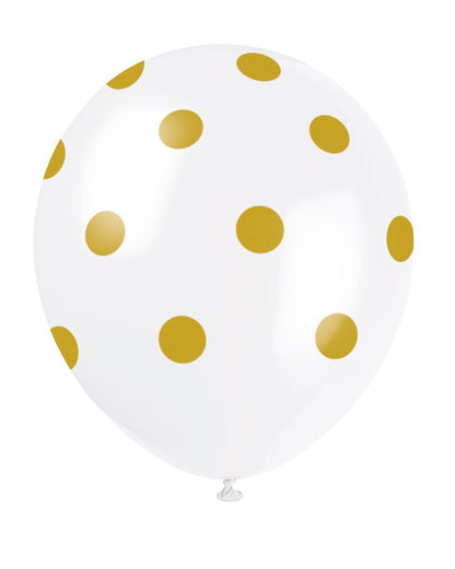 Polka Dot 12in Latex Balloons 6ct