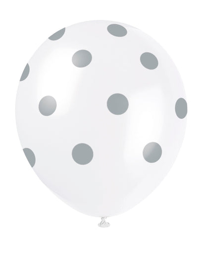 Polka Dot 12in Latex Balloons 6ct