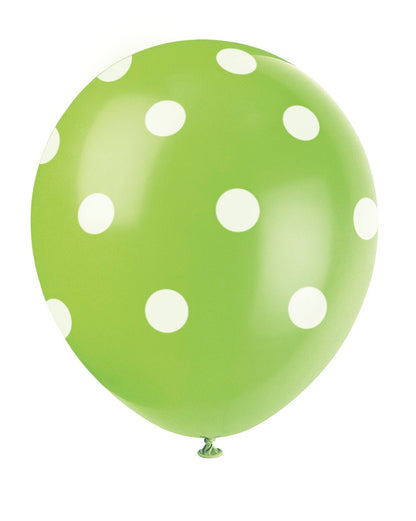 Polka Dot 12in Latex Balloons 6ct