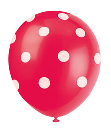 Polka Dot 12in Latex Balloons 6ct
