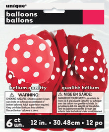 Polka Dot 12in Latex Balloons 6ct