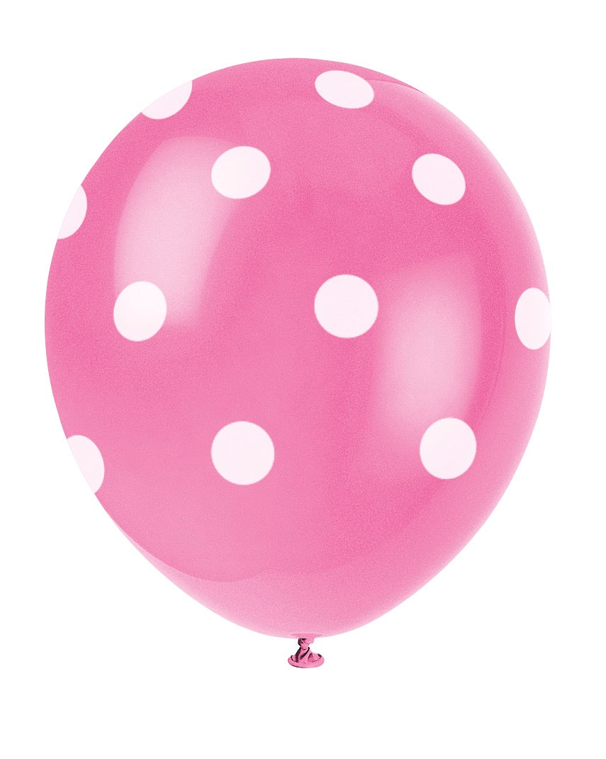 Polka Dot 12in Latex Balloons 6ct