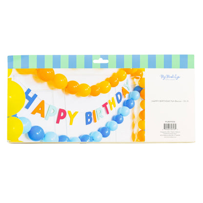 Bright Happy Birthday Felt Banner