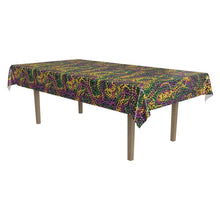 Mardi Gras Beads Plastic Table Cover