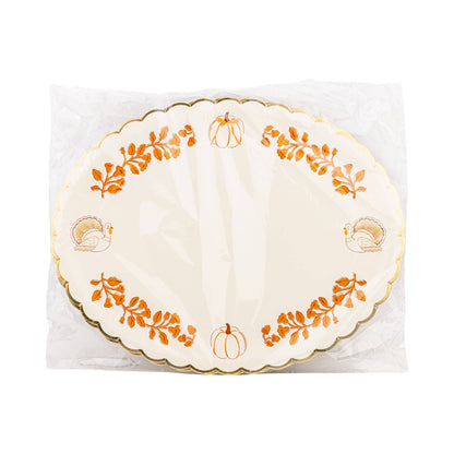 Foil Pumpkin 17" Paper Platter (6ct)