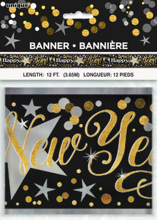 Foil Glittering New Year Banner 12 ft
