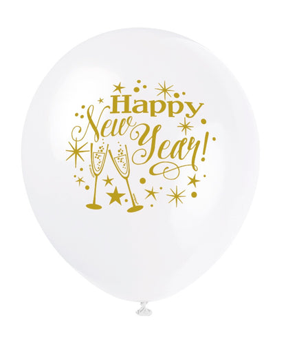 Glittering New Year 12in Latex Balloons 8ct