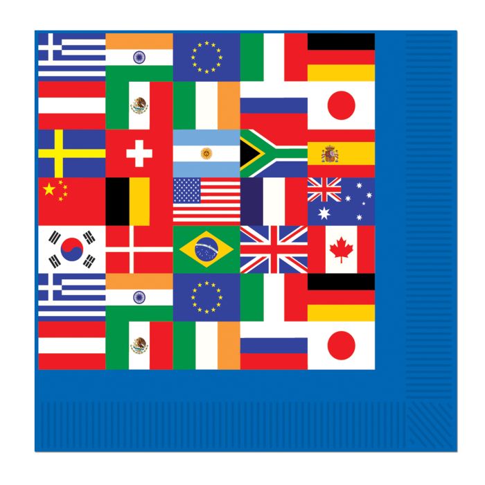 International Flags Lunch Napkins