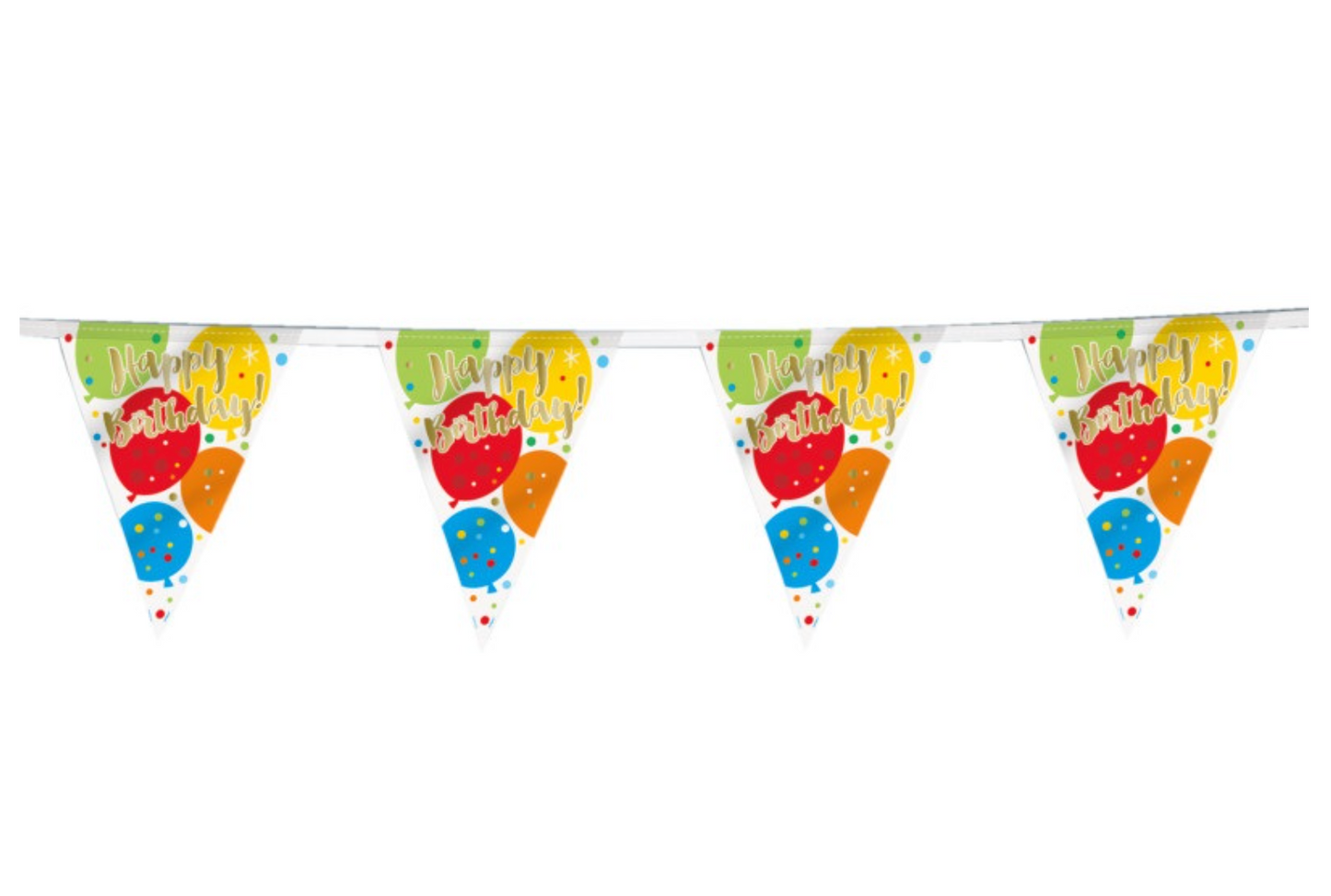 Glitzy Gold Birthday Flag Banner 12ft