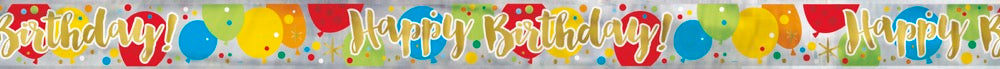 Foil Glitzy Gold Birthday Banner 12ft