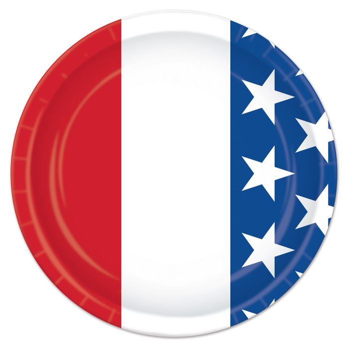 Patriotic 7in Plates 8ct