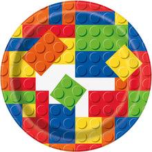 Building Blocks Birthday Round 7in Dessert Plates 8ct