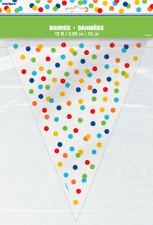 Rainbow Polka Dots Flag Banner 12ft