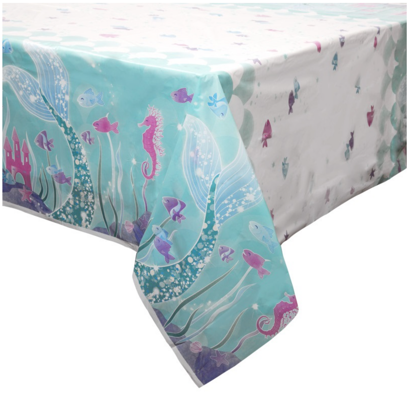 Mermaid Rectangular Plastic Table Cover 54in x 84in