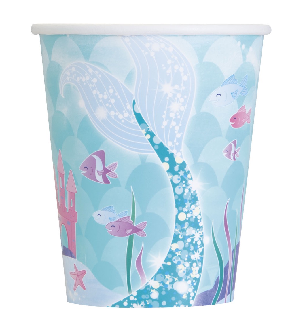 Mermaid 9oz Paper Cups 8ct