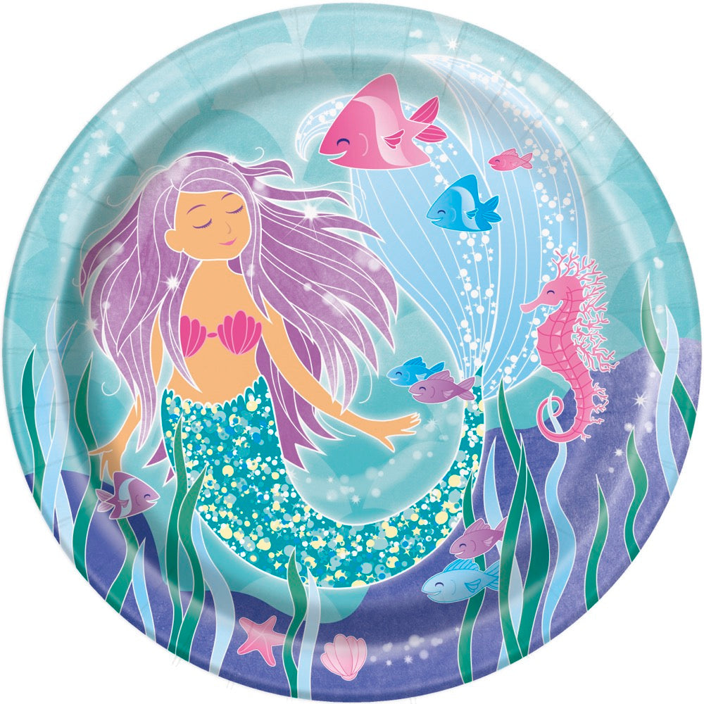Mermaid Round 9in Dinner Plates 8ct