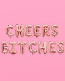 Cheers Bitches Rose Gold Foil Balloons, Bach Party Decor