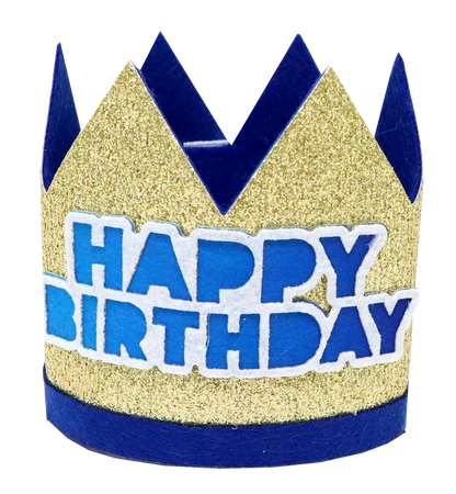 Felt Blue Birthday Crown