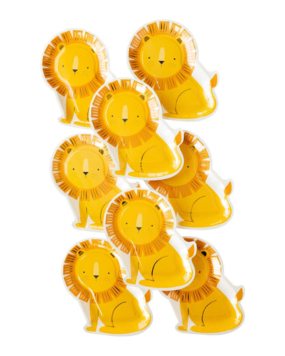 Safari Lion Shaped Paper Plates 8ct