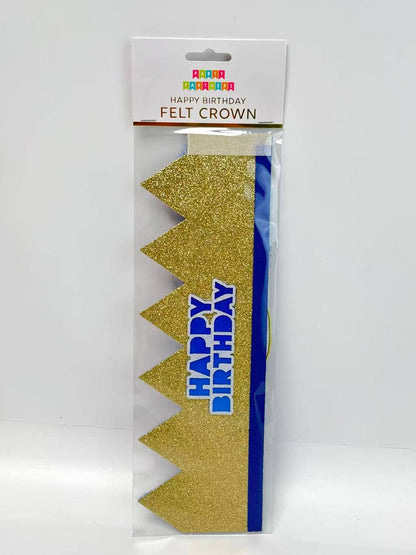 Felt Blue Birthday Crown