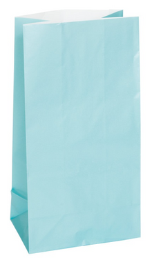 Baby Blue Paper Party Bags 12ct