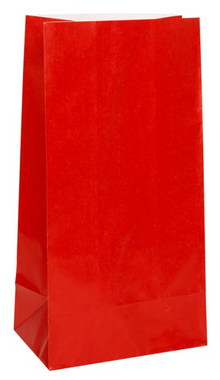 Ruby Red Paper Party Bags 12ct