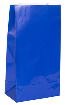 Royal Blue Paper Party Bags 12ct
