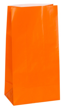 Orange Paper Party Bags 12ct