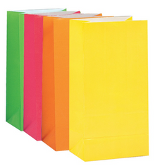 Neon Assorted Paper Party Bags 10ct