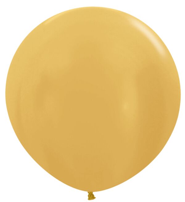 24in Helium Inflated Latex Balloon - Metallic Gold